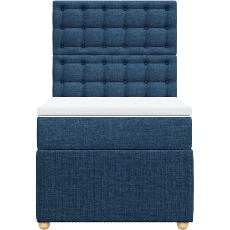 vidaXL Boxspringbett mit Matratze Blau 90x200 cm Stoff 3294259 – Bild 6