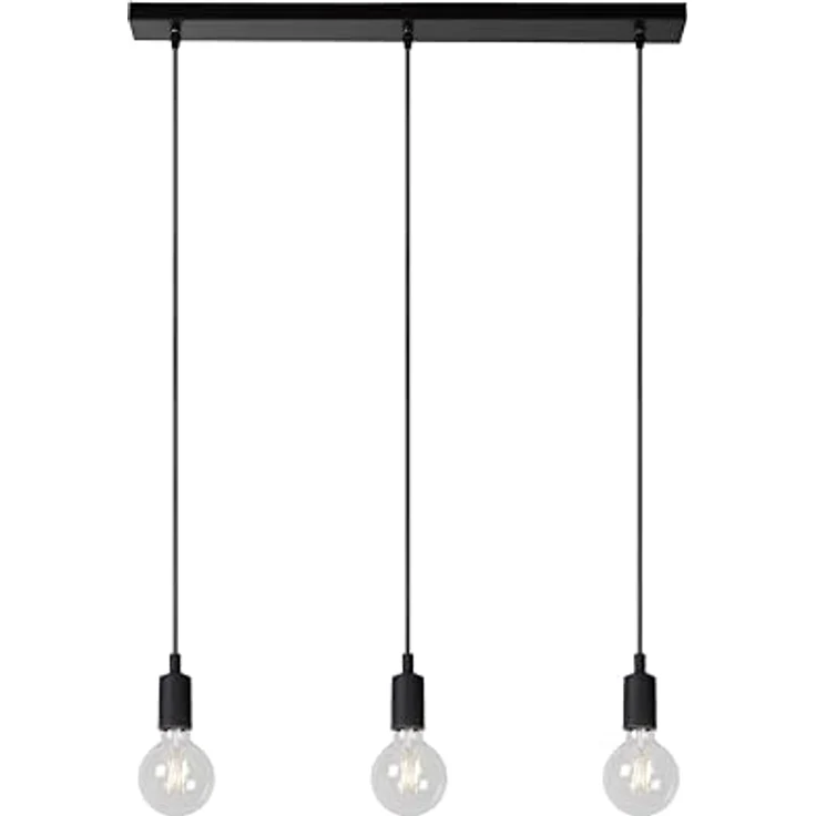 LUCIDE FIX Pendelleuchten, höhenverstellbar, 3xE27, warmweißes Licht (2700K), Schwarz – Bild 1