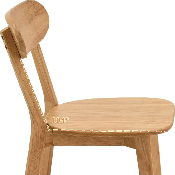 Esszimmerstühle aus Massivholz, 2er-Set mit geschwungener Rückenlehne, 40x49,5x78 cm,Holzfarben – Bild 10