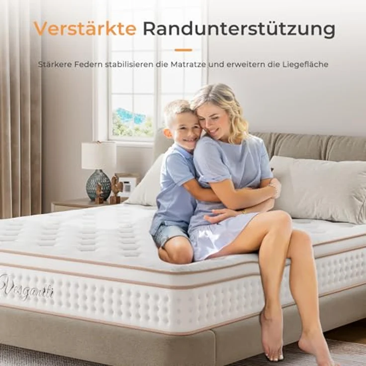 Vesgantti Matratze 140x200 Taschenfederkernmatratze 30 cm hoch, H3 Orthopädische Federkernmatratze, ÖkoTex Zertifiziert, Federkernmatratze Rollmatratze Mittelfest – Bild 8