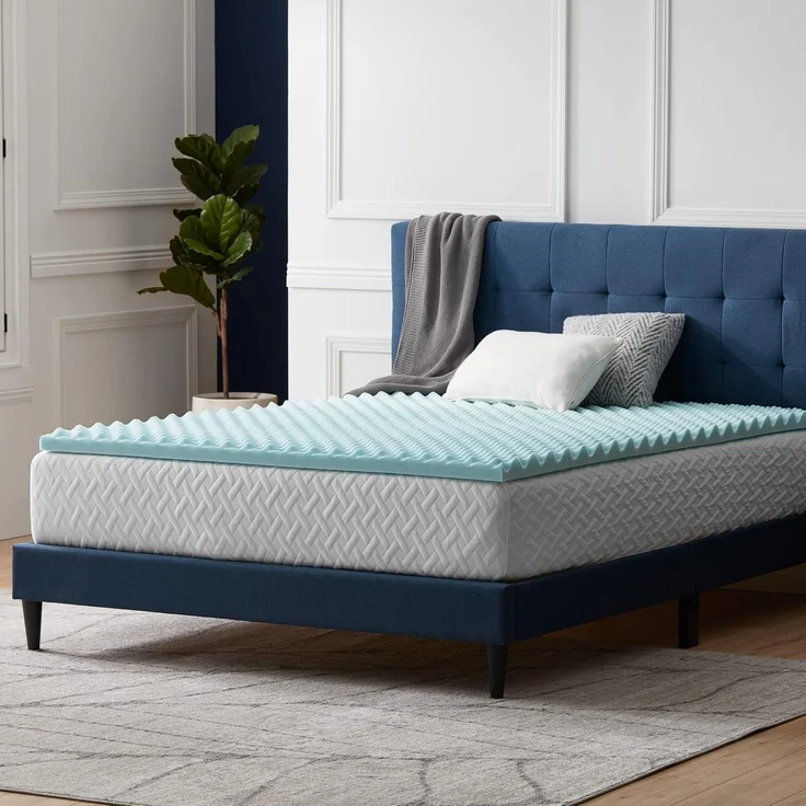 LUCID gewellter Matratzen-Topper mit kühlendem Gel-Memory-Foam, 5 cm dicke Matratzenauflage, 150x190 cm – Bild 5