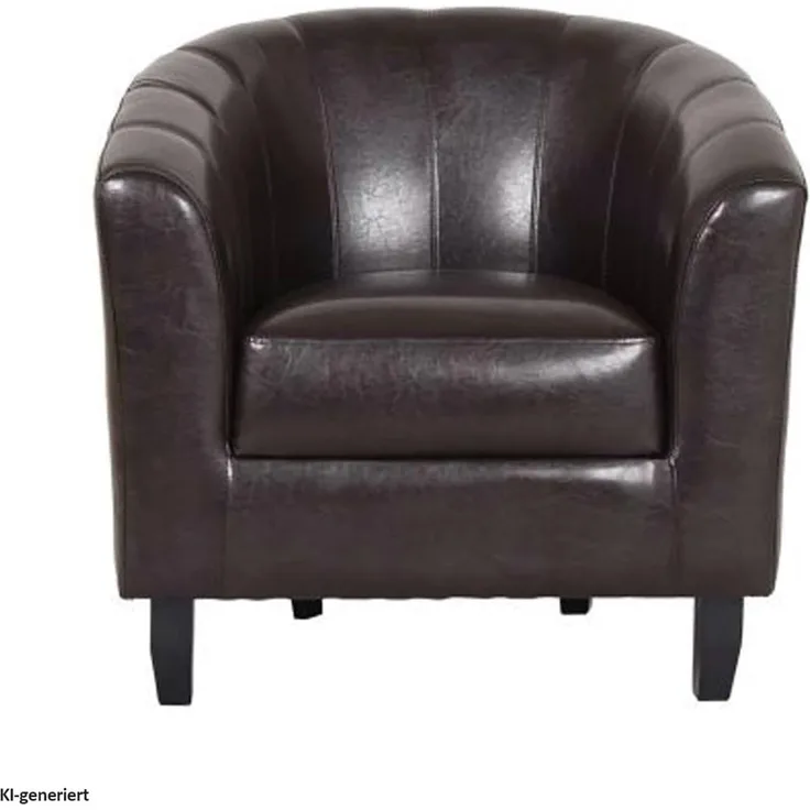 HTI-Line Cocktailsessel Cocktailsessel Cadogan Braun (Stück, 1-St, 1 Sessel), Loungesessel Clubsessel Kunstleder