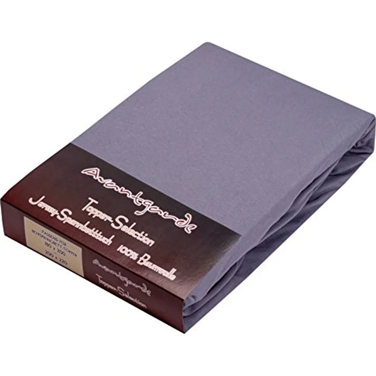 AVANTGARDE Premium Topper - Spannbetttuch - 140x200-160x220 cm - extra niedriger Steg - für Boxspringbett - Topperauflage - Spannbettlaken Jersey Baumwolle (12 Grau, Topper 140x200 cm - 160x220 cm) – Bild 1