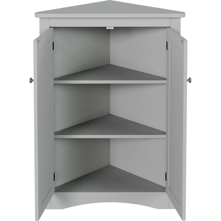 Eckschrank 61,5x80 cm in Grau – 2 Türen, 3 Stauebenen und lackierte MDF-Oberfläche – Bild 7