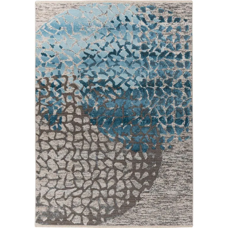 XXXL Flachwebeteppich Dilan 400, rechteckig, 120 x 170 cm, Blau/Mehrfarbig, pflegeleicht, aus 100% Polypropylen