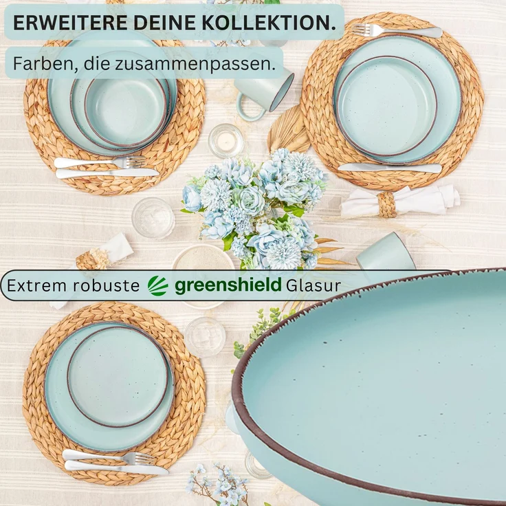 SÄNGER Steingut Dessertteller Bombay Breeze 4 teilig – Bild 2