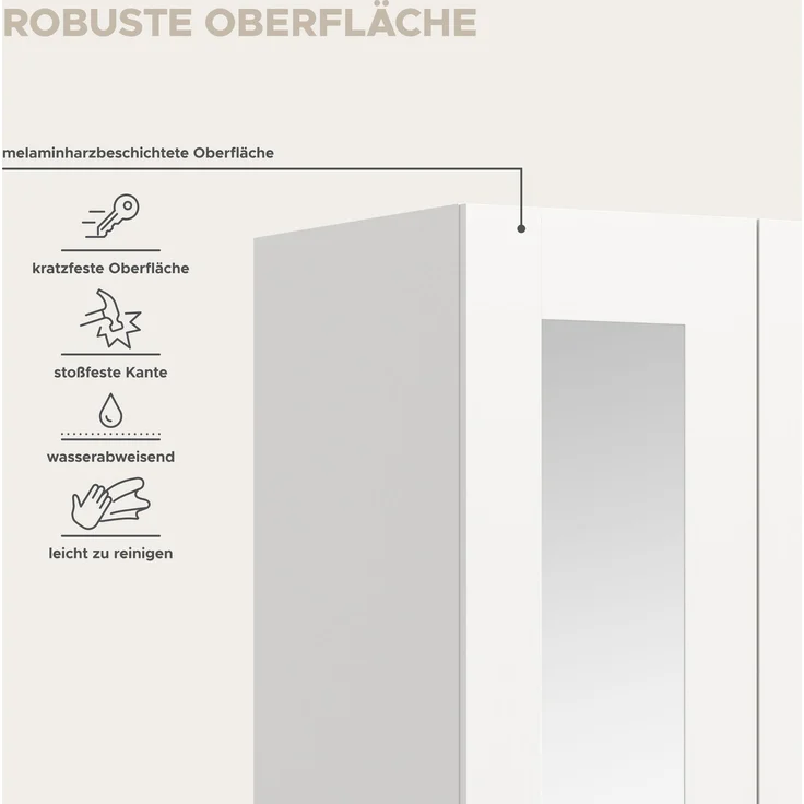 Visby Kleiderschrank 2-türig in weiß – Bild 7
