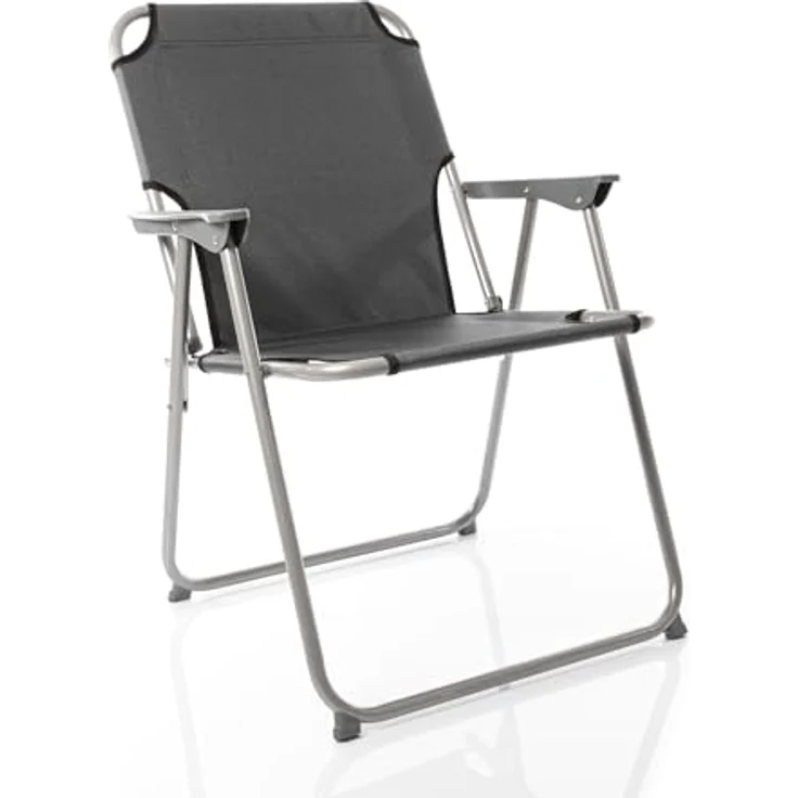 BigDean 2X Klappstuhl Faltstuhl Angelstuhl – Anthrazit/Grau robust klappbar bis 120kg belastbar - klassischer Gartenstuhl für Garten & Camping - Campingstuhl faltbar – Bild 9