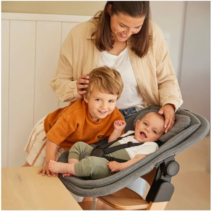 hauck All-in-One Baby Hochstuhl, Alpha Start N Grow Set Natural Dark Grey | Babywippe, Sitzverkleinerer, Sitzpolster, Klick-Essbrett, Spielbrett mit 3 Spielaufsätzen, Mitwachsend ab Geburt bis 90 kg – Bild 10