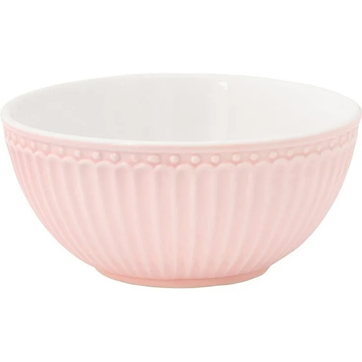 Greengate Müslischale Alice Müslischale pale pink 14 cm, Steinzeug, (Schüsseln & Schalen)
