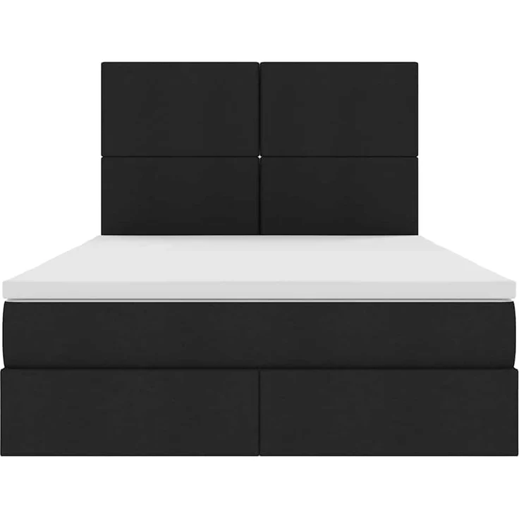vidaXL LED-Speicherbett mit Matratze Schwarz 140 x 190 cm Stoff 3372353 – Bild 8