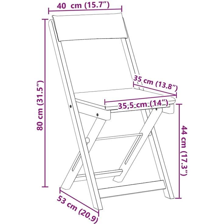 vidaXL Außen Bistro-Stühle 2 stk. Natur und Cremeweiß 42028094 – Bild 12