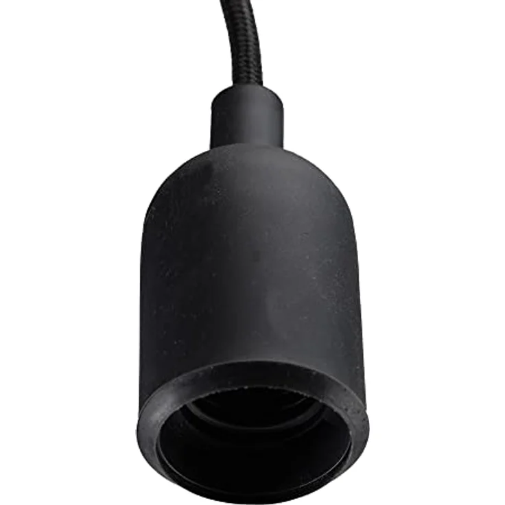 E27 Lampenaufhängung "Silikon" schwarz, 230V, E27 Fassung, 80cm Textilkabel – Bild 2