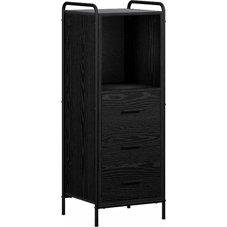 vidaXL Badezimmerschrank Schwarz Eichen-Optik 40 x 36 x 109,5 cm 8014046 – Bild 2
