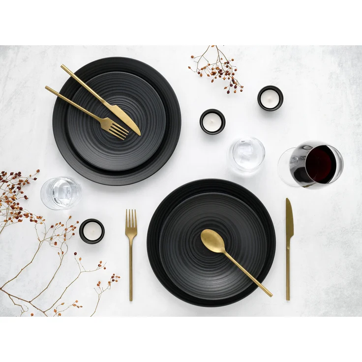 Lava Stone Schwarz, Tellerset 12-tlg (mo) – Bild 5