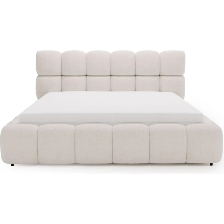 GRAINGOLD Modo Polsterbett 180x200, Doppelbett mit Kopfteil, groß Stauraum, Bouclé-Stoff, Beige – Bild 9
