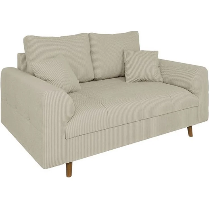 S-Style Möbel 2-Sitzer Sofa Zara mit Holzfüßen im skandinavischen Stil aus Cord-Stoff, mit Wellenfederung – Bild 4