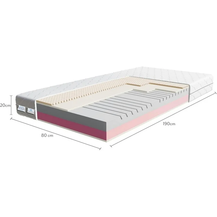 Komfortschaummatratze Wendematratze Antibakterieller Bezug mit Reißverschluss, TULENA, (Öko-Tex Zertifiziert), 80x190 cm H3+H4 Comfort Plus, Höhe 20 cm – Bild 1
