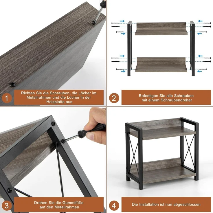 ANBOXIT Holz Gewürzregal 2 Tier Organizer - Küchenregal Arbeitsplatte Ecke Büro – Bild 5