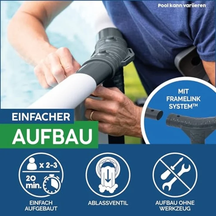 Steel Pro MAX™ Solo Pool ohne Zubehör Ø 366 x 100 cm, Rattan-Optik (Schokobraun), rund – Bild 6