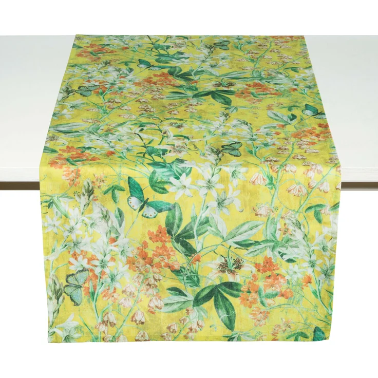 Tischläufer FIORI LB 150x50 cm grün Tischdecke Tischband