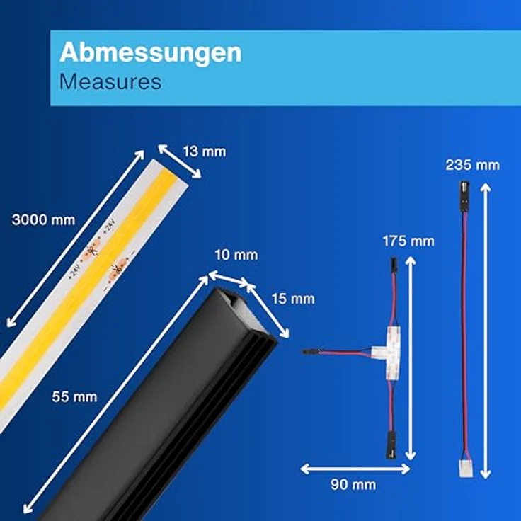 REV LED für Akustikpaneele - 3m, selbstklebend, dimmbar, zuschneidbar, inkl. LED-Profil - unsichtbar in ausgeschalteten Zustand – Bild 9