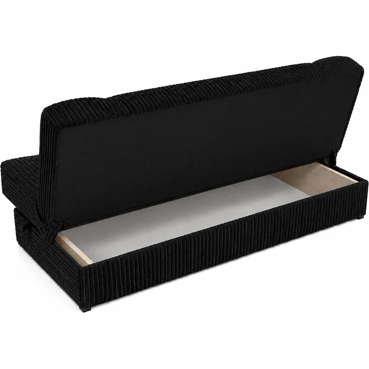 KRISAN MÖBEL Sofa MONO in Schwarz 192 x 93 x 85 cm, elegantes Schlafsofa mit Bettfunktion und Bettkasten – Bild 3