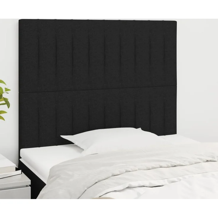 vidaXL Kopfteile 2 Stk. Schwarz 90x5x78/88 cm Stoff 3116554 – Bild 1