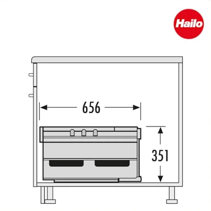 Abfallsorter RONDO-1 Plus / Hailo Rondo 90. 2/36 (3645-12) / Abfalleimer / Abfallsammler / Mülleimer / Eckschrank – Bild 4