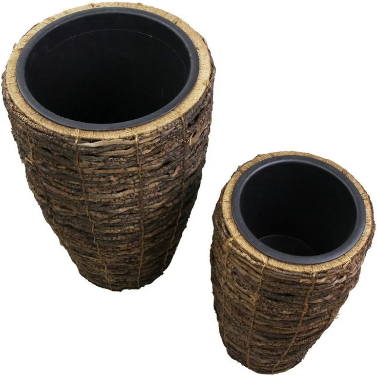 Übertopf Coconut 2er Set Blumentopf Pflanzentopf Pflanzen Blumen Kübel Deko – Bild 1