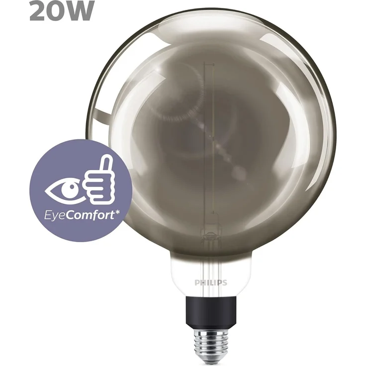 Philips LED-Lampe Giant Ø200 mm 6,5W/818 (20W) Smoky Dimmable E27 – Bild 2
