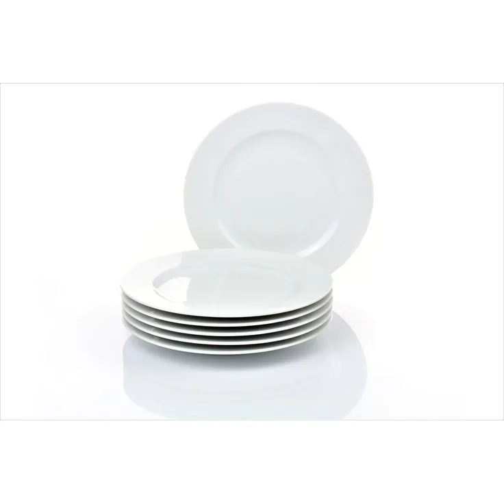 Retsch Arzberg Frühstücksteller HEIKE WEISS, Dessert- & Kuchenteller 19 cm, Set 6-tlg, Porzellan, (6 St), klassisch runder Frühstücksteller für jeden Anlass, spülmaschinenfest