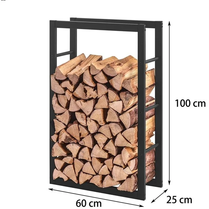 Kaminholzregal Stapelhilfe 100x60x25 cm Brennholzregal TopMulti Metall Regal – Bild 2