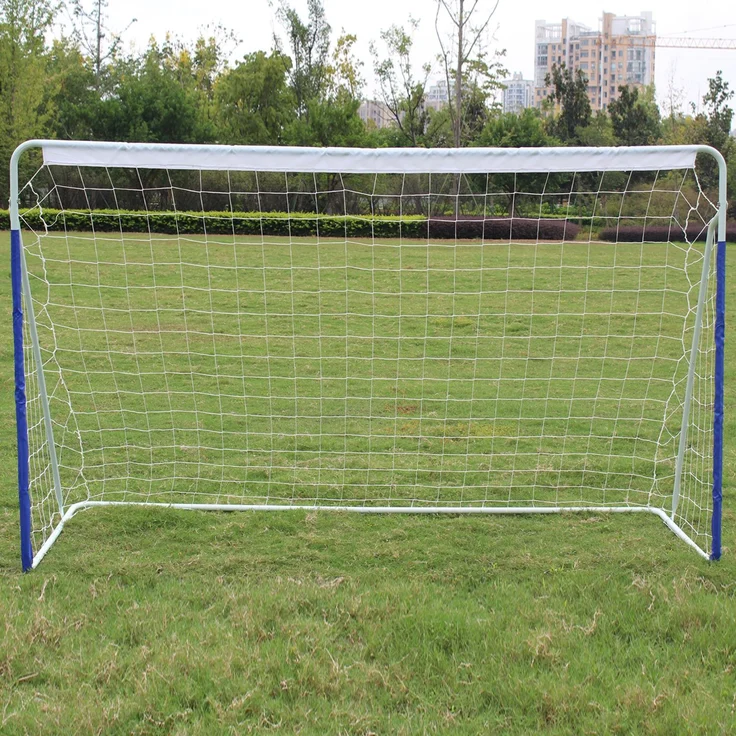 LVHOM Fußballtor 244x152 cm, klappbares Trainingstor aus Stahl, Jugendfußballtor mit Bodenankern für Garten, Weiß & Blau – Bild 7