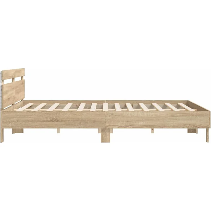 vidaXL Bettrahmen mit Kopfteil Sonoma 193 x 203 cm Holzwerkstoff 3402850 – Bild 8