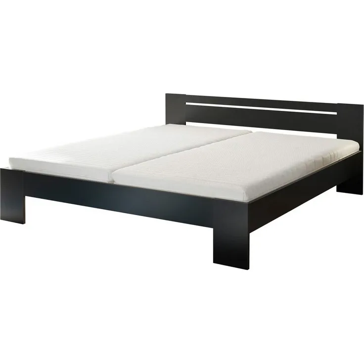 CANNES Futonbett 180x200 cm - Minimalistisches Doppelbett in Schwarz - 185 x 71 x 204 cm (B/H/T)