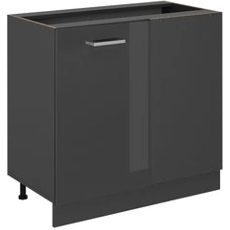 Eckunterschrank R-Line Anthrazit Hochglanz 86 cm ohne Arbeitsplatte Vicco – Bild 6