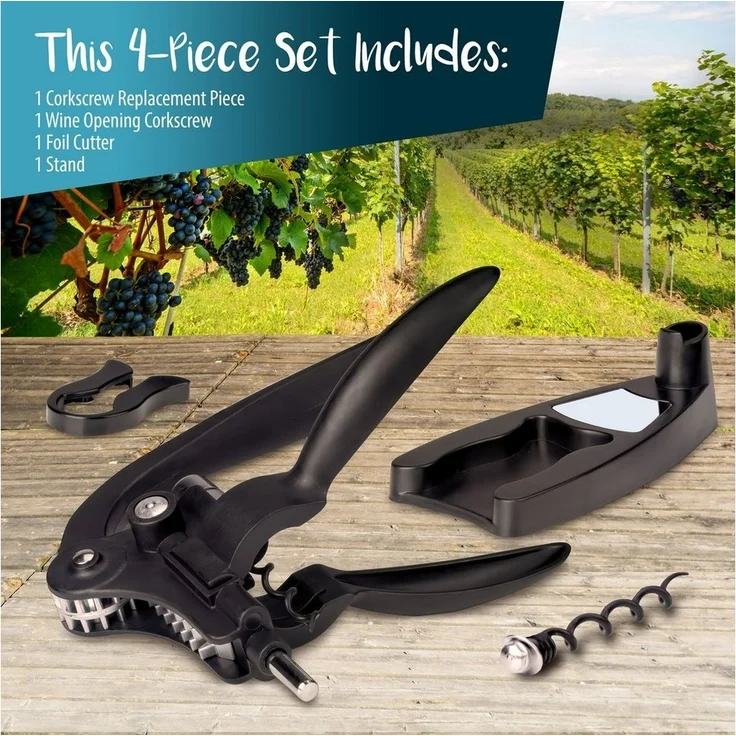 Goods+Gadgets Korkenzieher GOODS+GADGETS Hebelkorkenzieher - Profi Korkenzieher Weinöffner satz, (Profi Sommelier Flaschenöffner, mit Hebel), Weinflaschenöffner – Bild 2