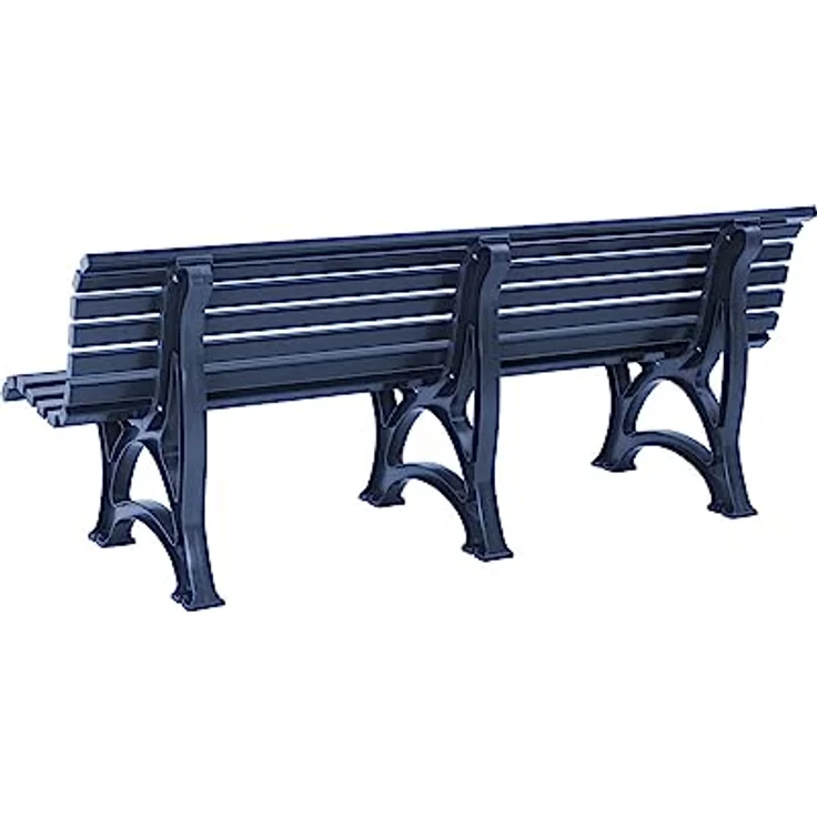 PROREGAL Gartenbank Jamaika, 4-Sitzer in Blau, witterungsbeständiger und UV-beständiger Kunststoff, HxBxT 80 x 200 x 64 cm – Bild 4