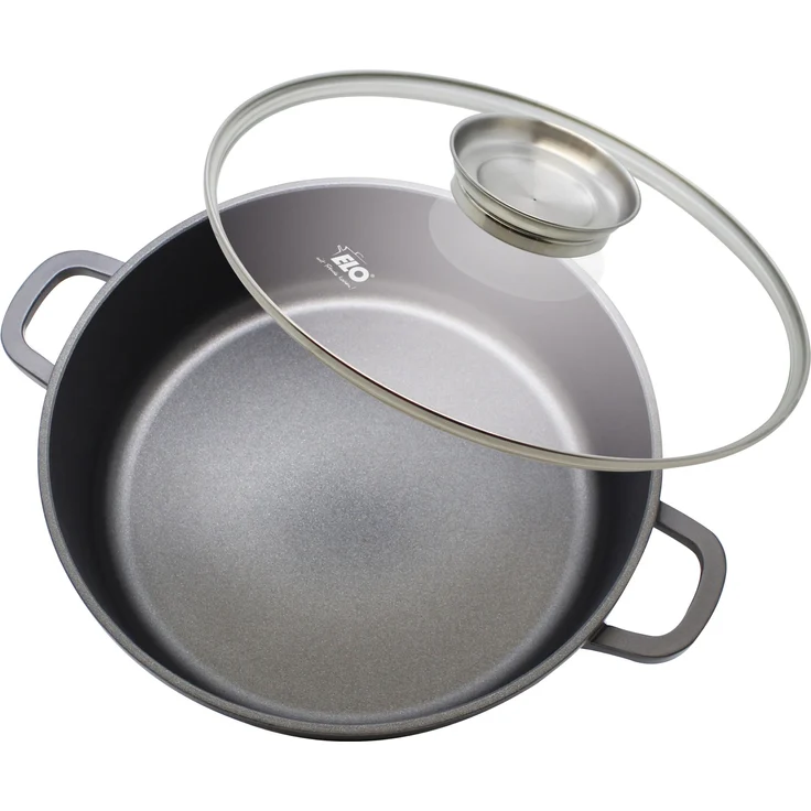 Elo Servierpfanne ALUCAST, Ø 28 cm, Schwarz, mit Glasdeckel, Aluminiumguss – Bild 4