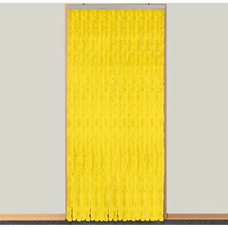 Moritz Flauschvorhang aus Chenille 90 x 220 cm gelb Türvorhang als Fliegenschutz Insektenschutz für Camping Wohnwagen – Bild 2