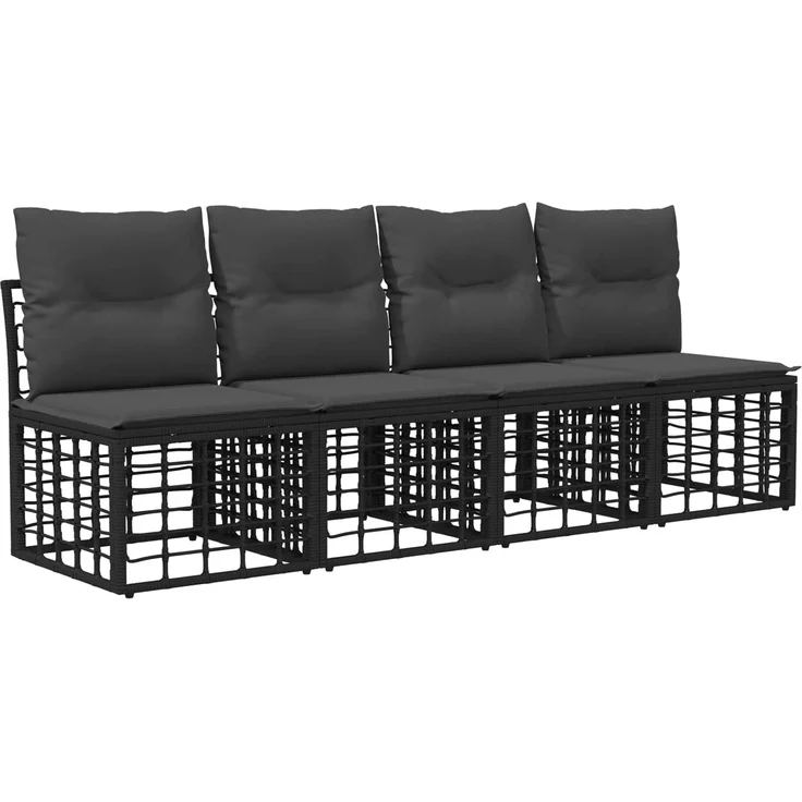 vidaXL Gartensofa-set 11 stk. Schwarz und Dunkelgrau 100 x 55 x 73 cm 3437881 – Bild 6