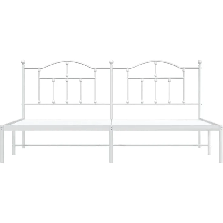 vidaXL Bettgestell mit Kopfteil Metall Weiß 193x203 cm 353494 – Bild 4