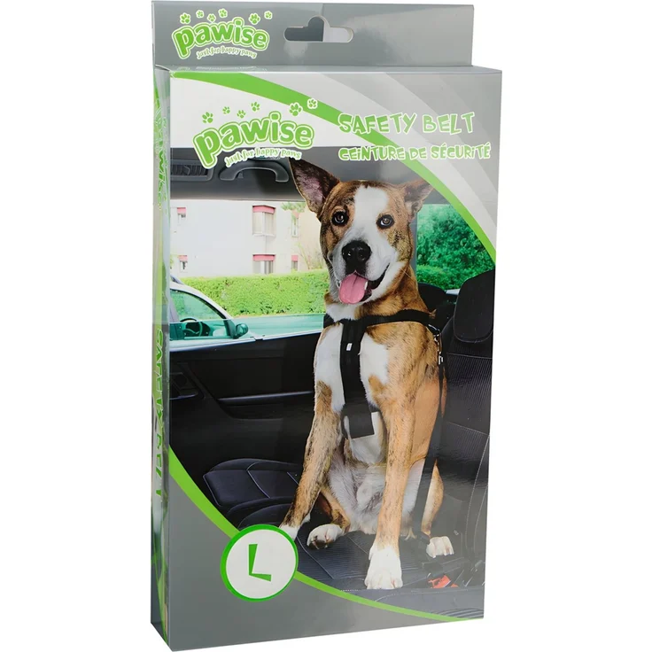 Pawise Hunde Sicherheitsgurt, Größe: L, schwarz