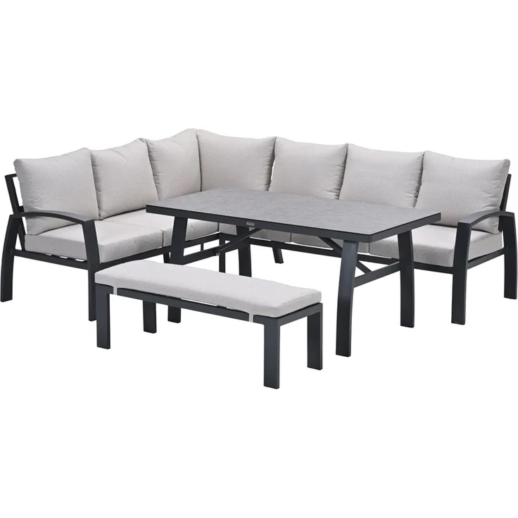 Garden Impressions Vasano Lounge-Dining Set 4-tlg. – wetterfeste Gartenlounge mit Dining-Tisch & Aluminiumrahmen – Bild 2