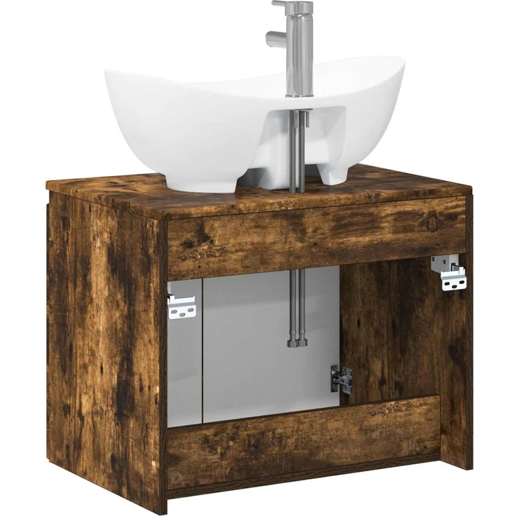 vidaXL Waschbeckenschrank Geräucherte Eiche 62,5 x 44,5 x 80 cm 3404345 – Bild 7
