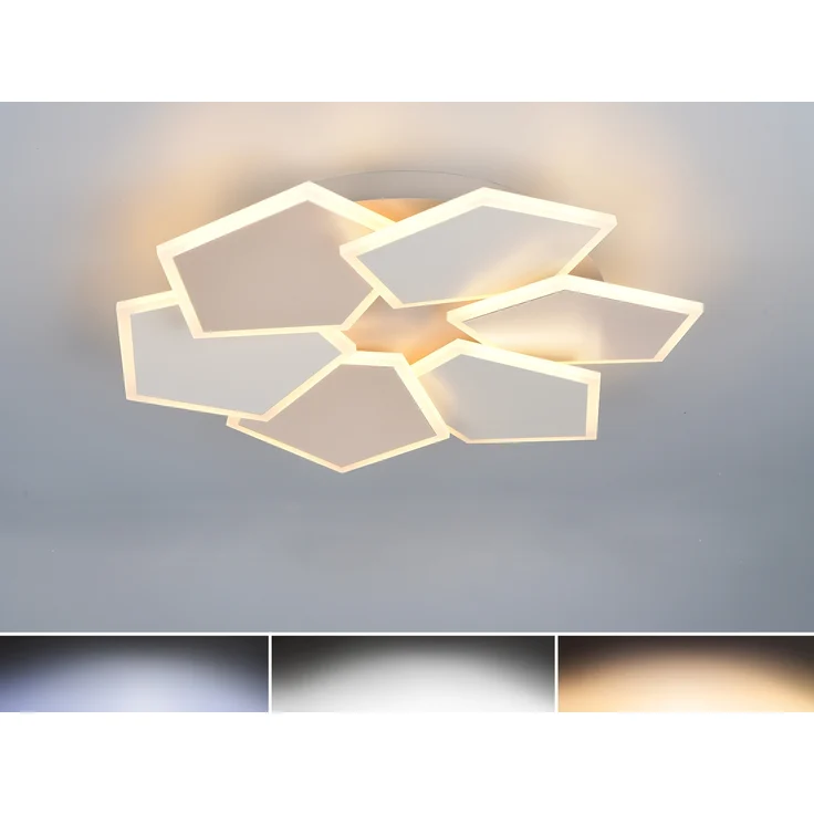 LED Deckenleuchte ZAYA mit Fernbedienung & 3 Lichtfarben, Grau Coffee Ø 50,5cm – Bild 6