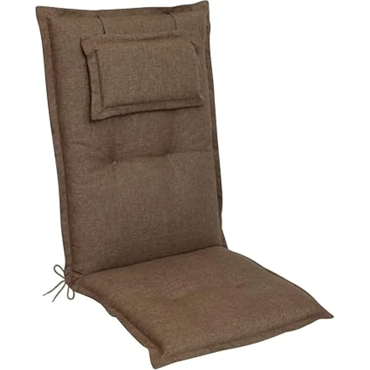 Gardissimo 2090 Hochlehner Gartenstuhl 8cm Auflagen mit Kopfpolster taupe