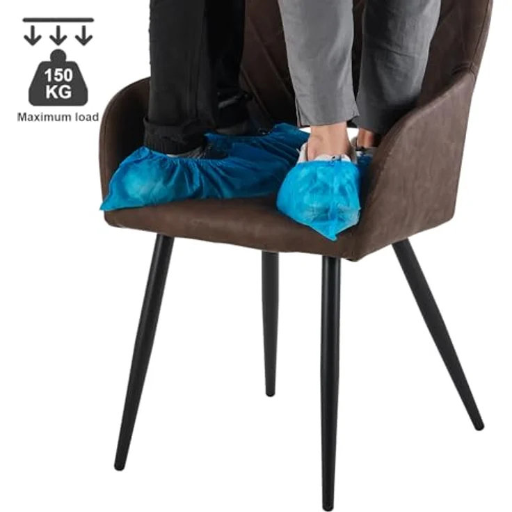 TUKAILAI Esszimmerstühle 2er Set aus Kunstleder, Küchenstuhl Polsterstuhl mit Offener Rückenlehne,Armlehnen,Gepolstertem Sitz, Metallbeinen, Stühle für Wohnzimmer,Esszimmer,Küche – Bild 10