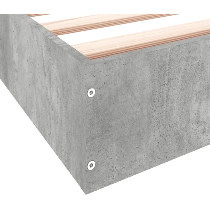 vidaXL Bettgestell Betongrau 90x200 cm Holzwerkstoff 842066 – Bild 7